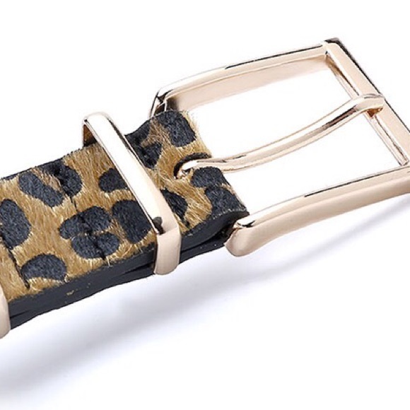 ❗️NEW SIZES❗️Belt With Leopard Pattern Gold Buckle - Picture 4 of 7